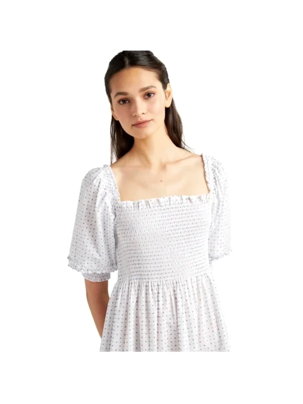 Hill House The Nesli Nap Dress $178 Paisley Puff Sleeves Midi Cottagecore XXS